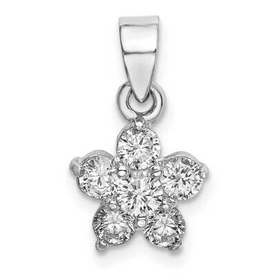 CZ Star Motif Pendant Sterling Silver Rhodium-Plated QC9769, MPN: QC9769,