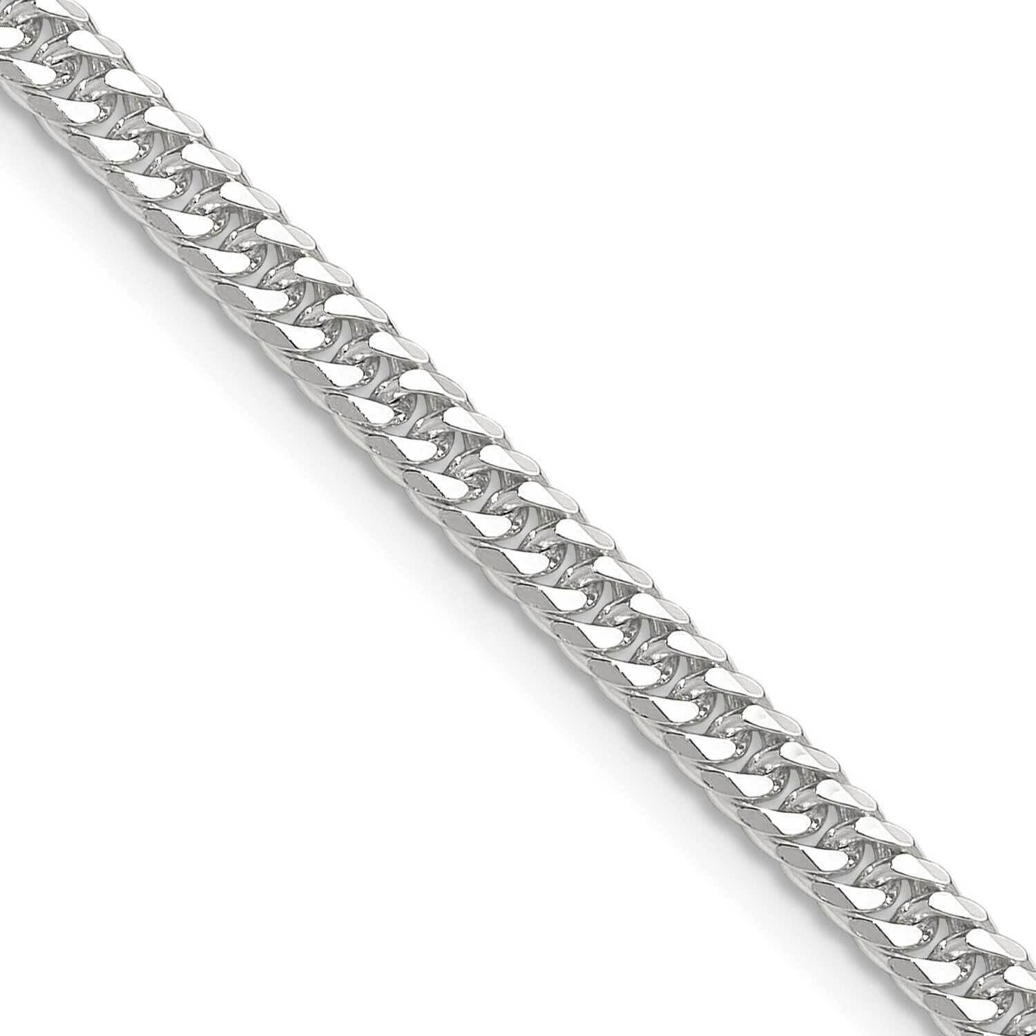 3.9mm Double Diamond-Cut Curb Chain 22 Inch Sterling Silver Polished QDD080-22, MPN: QDD080-22,