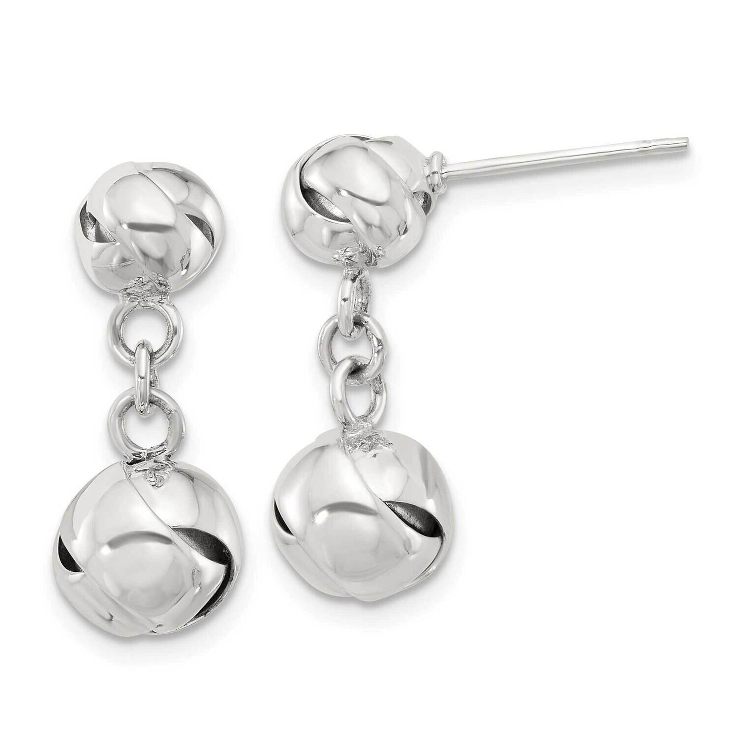 Knot Dangle Post Earrings Sterling Silver Polished QE17031, MPN: QE17031,