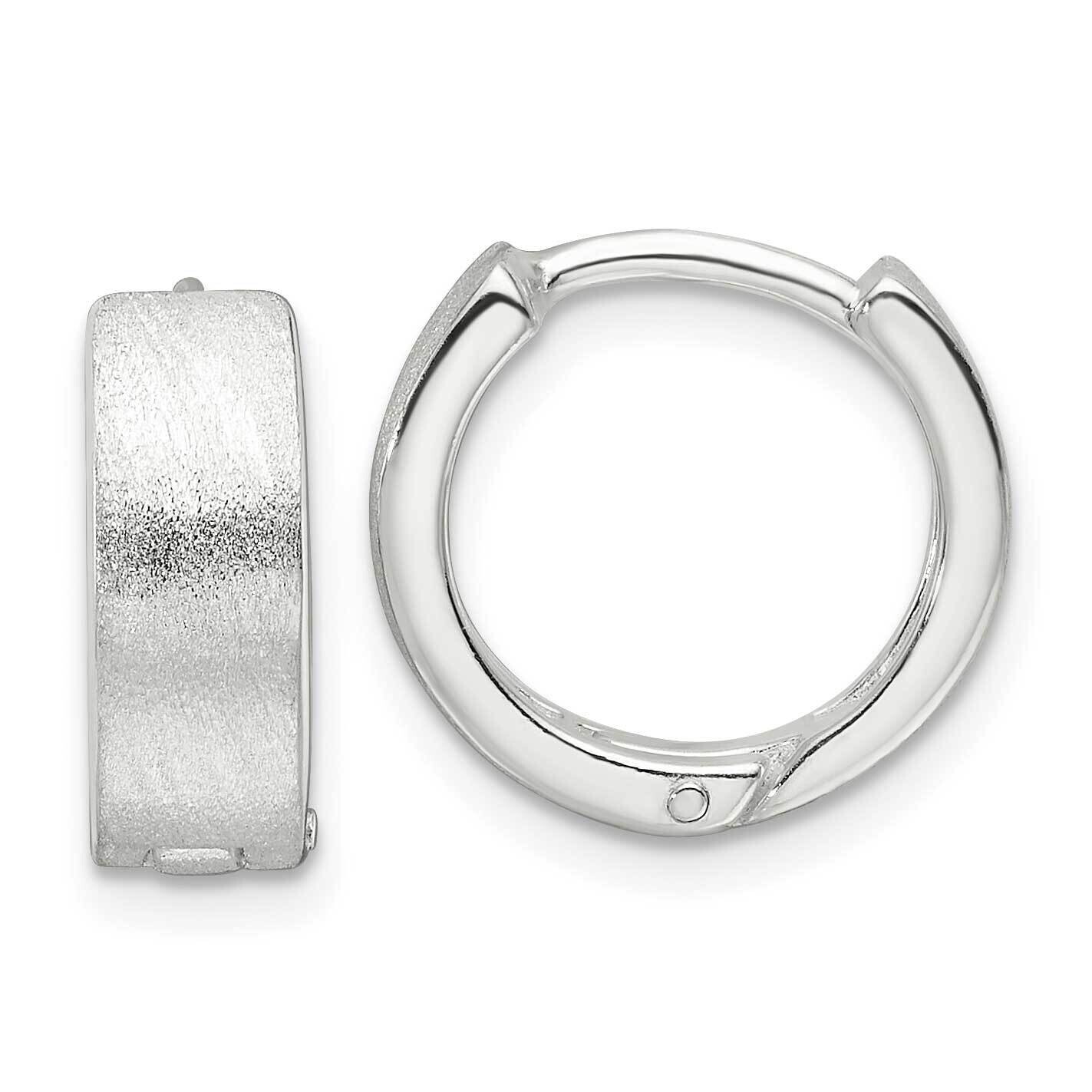 Brushed Polished 5mm Hinged Hoop Earrings Sterling Silver QE16967, MPN: QE16967,