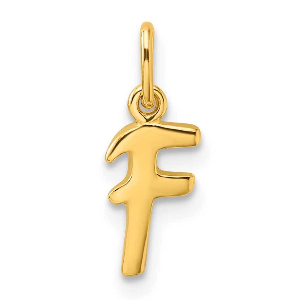 Gold-Tone Polished Letter F Initial Charm Sterling Silver QC6511FGP, MPN: QC6511FGP,