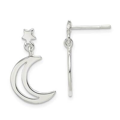 Star Moon Dangle Earrings Sterling Silver QE14501, MPN: QE14501, 191101921711