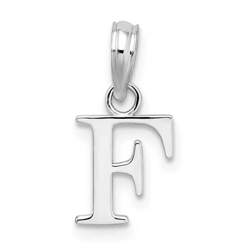 Polished Block Initial -F- Pendant Sterling Silver Rhodium-Plated QC9792F, MPN: QC9792F, 6372181820…