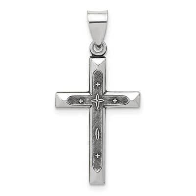 Antiqued Solid Textured Cross Pendant Sterling Silver QC11393 by Men&#39;s Jewelry and Accessories, MPN…