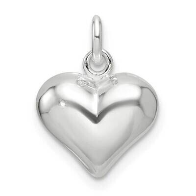 Puffed Heart Pendant Sterling Silver Polished QC11265, MPN: QC11265,