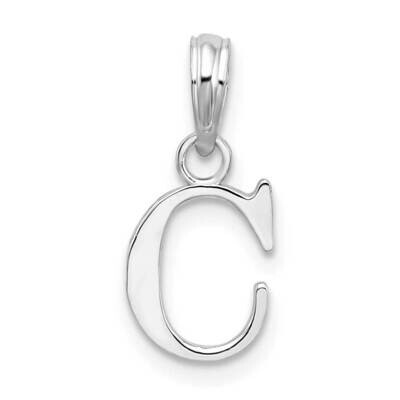 Polished Block Initial -C- Pendant Sterling Silver Rhodium-Plated QC9792C, MPN: QC9792C, 6372181820…