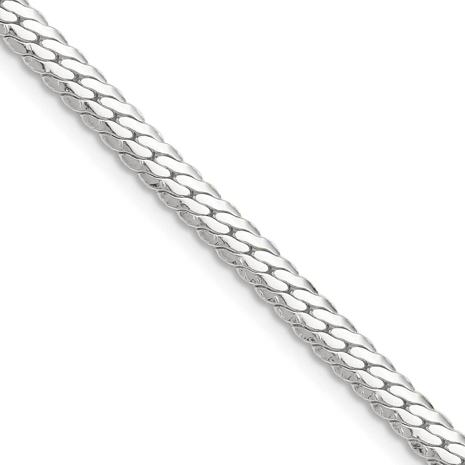 4.1mm Double Oval Flat Chain 22 Inch Sterling Silver Polished QDOF080-22