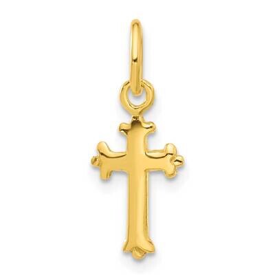 Gold-Tone Polished Small Cross Pendant Sterling Silver QC8149GP, MPN: QC8149GP,
