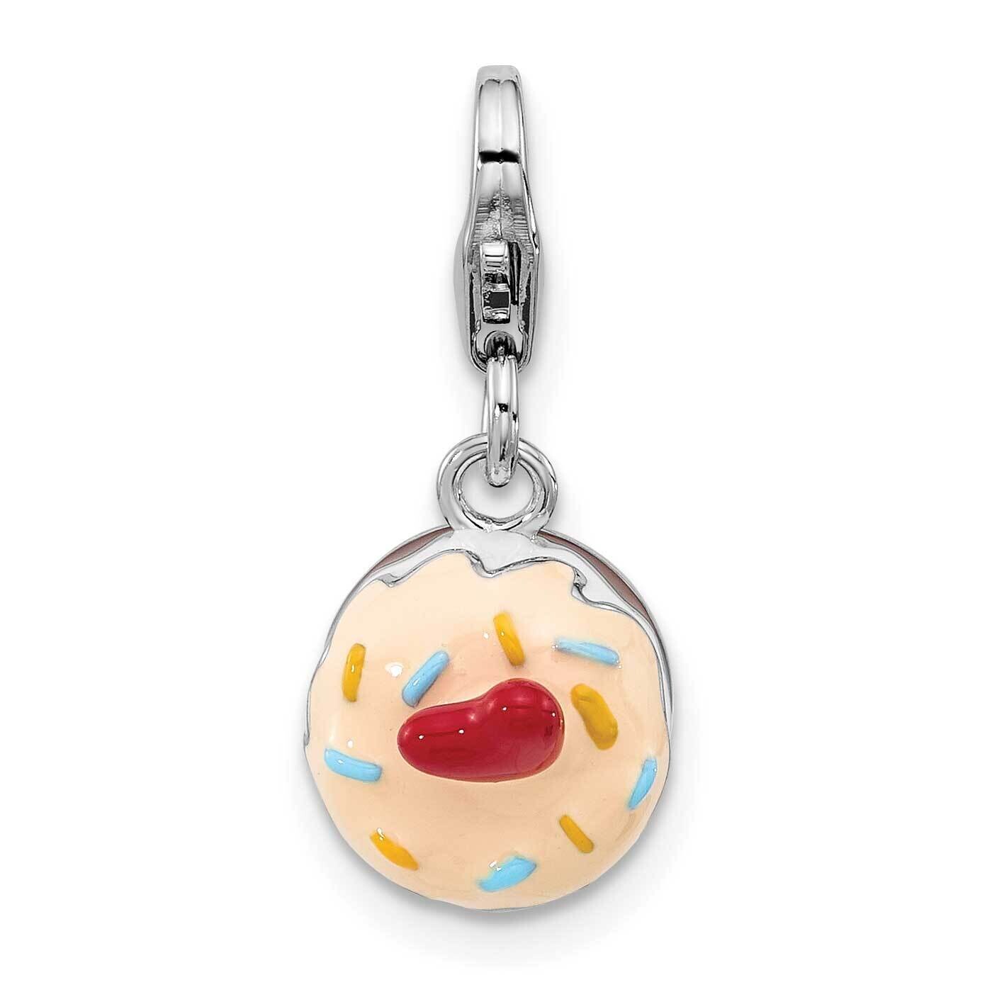 Amore La Vita Rh-Plated Enameled Red Heart Topped 3-D Cake Charm Sterling Silver QCC1281, MPN: QCC1…