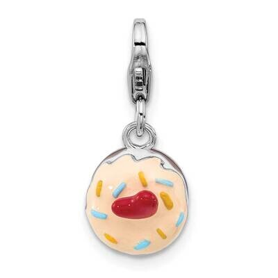 Amore La Vita Rh-Plated Enameled Red Heart Topped 3-D Cake Charm Sterling Silver QCC1281, MPN: QCC1…