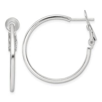 1.75mm Omega Back Round Hoop Earrings Sterling Silver Polished QE16945, MPN: QE16945,