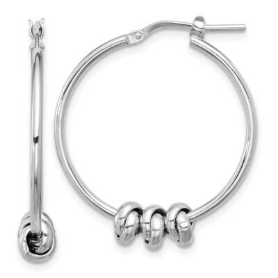 Polished Love Knot Hoop Earrings Sterling Silver Rhodium-Plated QE16856, MPN: QE16856,
