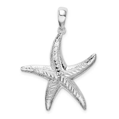 Textured Diamond-Cut Starfish Pendant Sterling Silver QC9814, MPN: QC9814, 637218178063