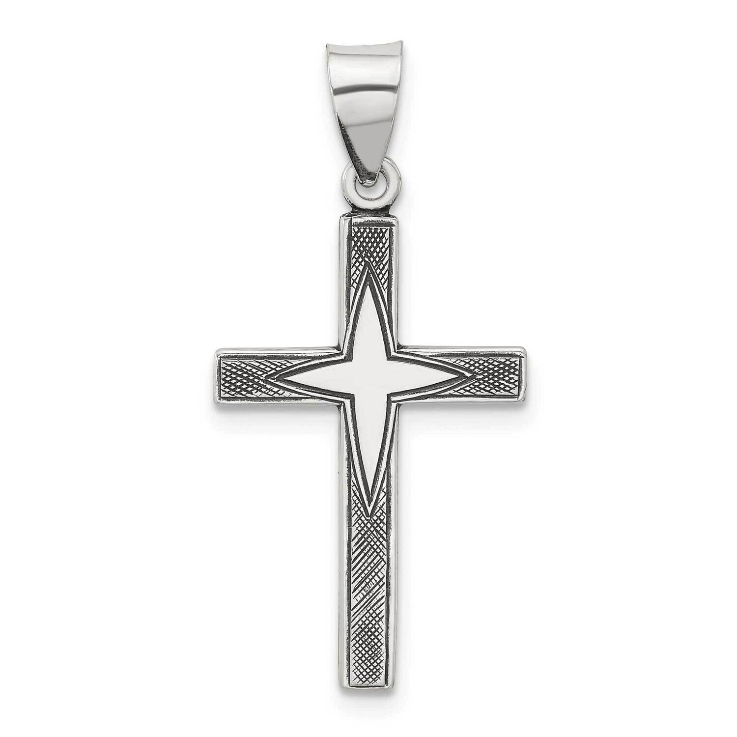 Antiqued Solid Textured Cross Pendant Sterling Silver QC11390 by Men&#39;s Jewelry and Accessories, MPN…