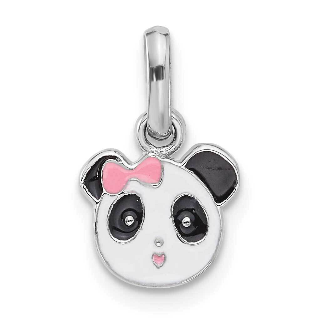 Enameled Panda Charm Pendant Sterling Silver Rhodium-Plated QC11306, MPN: QC11306,