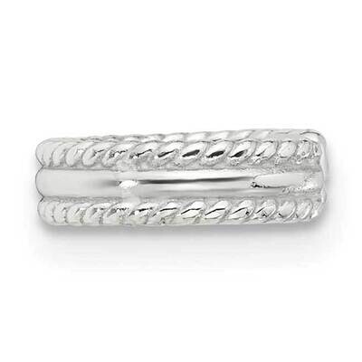 E-Coated Polished &amp; Twisted Edges Single Cuff Earring Sterling Silver QE17085, MPN: QE17085,