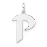 Small Artisan Block Letter P Initial Charm Sterling Silver Rhodium-Plated QC11256P, MPN: QC11256P,