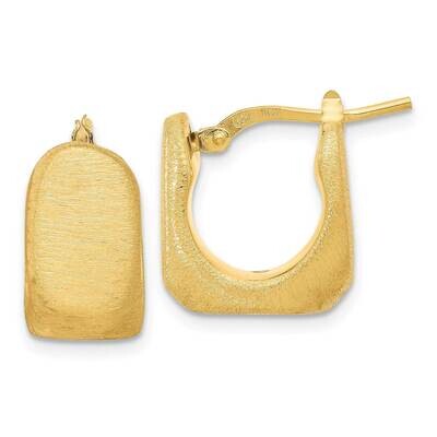 Gold-Plated Brushed Hollow Square Hoop Earrings Sterling Silver QE16910GP, MPN: QE16910GP,