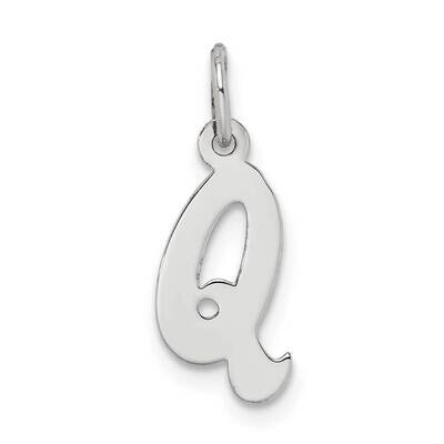 Letter Q Initial Charm Sterling Silver Rhodium-Plated QC5092Q, MPN: QC5092Q,