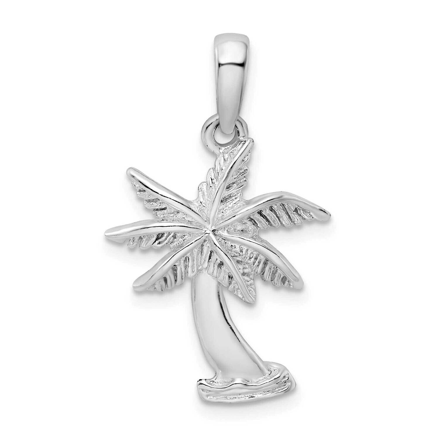 Palm Tree Pendant Sterling Silver Polished QC9871, MPN: QC9871, 637218146437