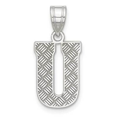 Letter U Initial Pendant Sterling Silver Rhodium-Plated QC2762U, MPN: QC2762U,