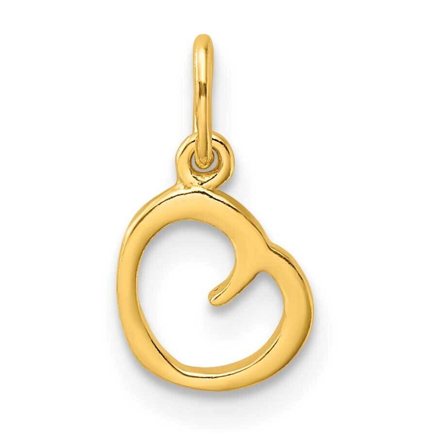 Gold-Tone Polished Letter O Initial Charm Sterling Silver QC6511OGP, MPN: QC6511OGP,