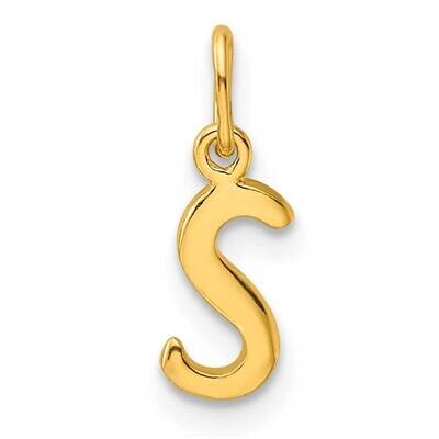 Gold-Tone Polished Letter S Initial Charm Sterling Silver QC6511SGP, MPN: QC6511SGP,