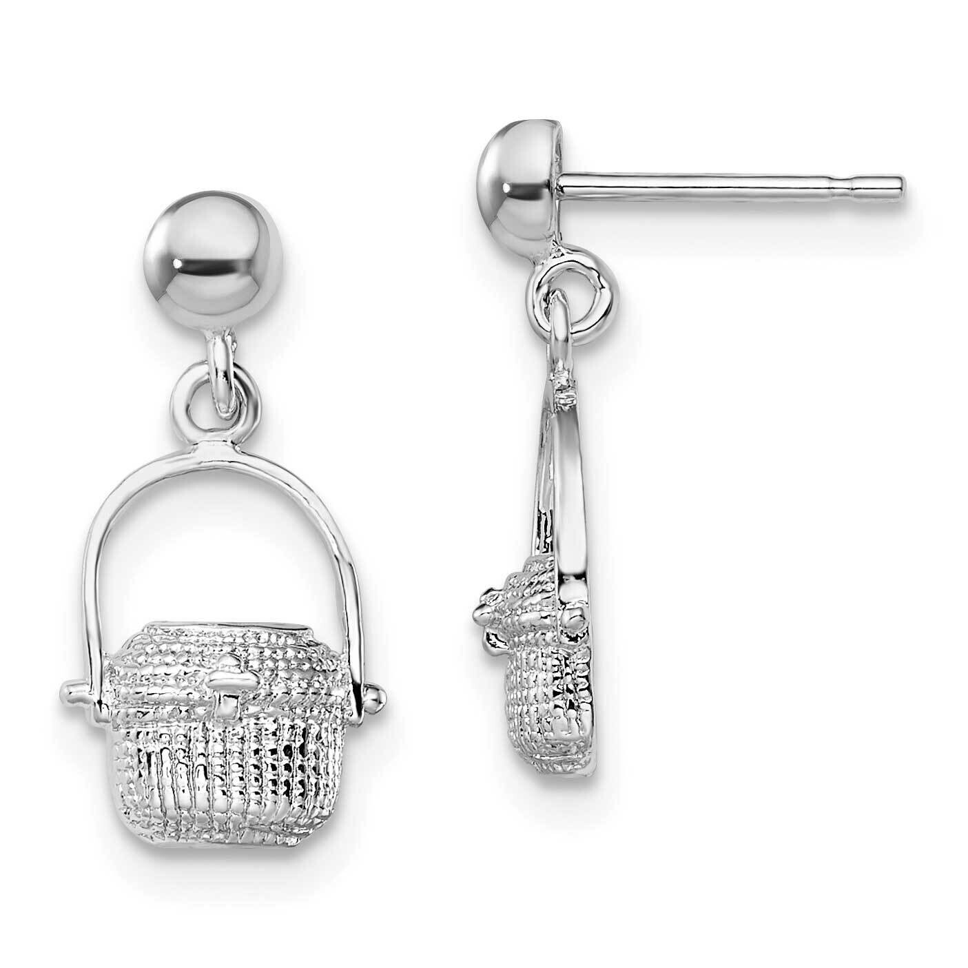 Nantucket Basket Post Earrings Sterling Silver Polished QE15521, MPN: QE15521, 637218180752