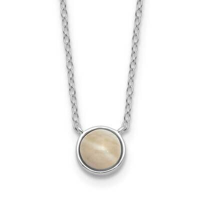 Cheryl M Cabochon Mother Of Pearl 18 Inch Necklace Sterling Silver Rhodium-Plated QCM1645-18, MPN: …