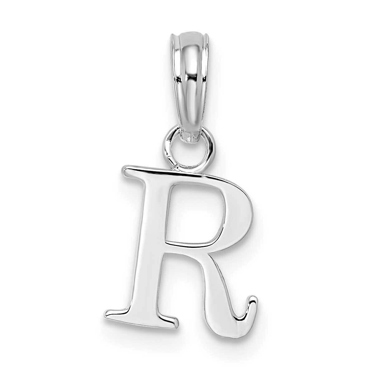 Polished Block Initial -R- Pendant Sterling Silver Rhodium-Plated QC9792R, MPN: QC9792R, 6372181822…