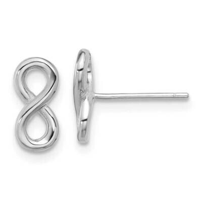 Polished Infinity Post Earrings Sterling Silver Rhodium-Plated QE17539, MPN: QE17539,