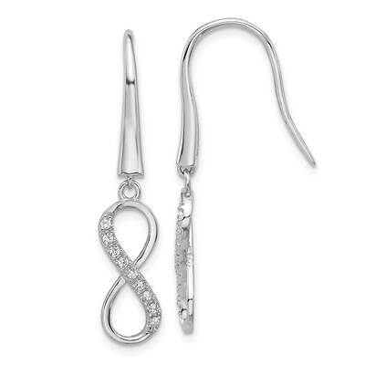 Cheryl M Brilliant-Cut CZ Infinity Dangle Earrings Sterling Silver Rhodium-Plated QCM1602, MPN: QCM…