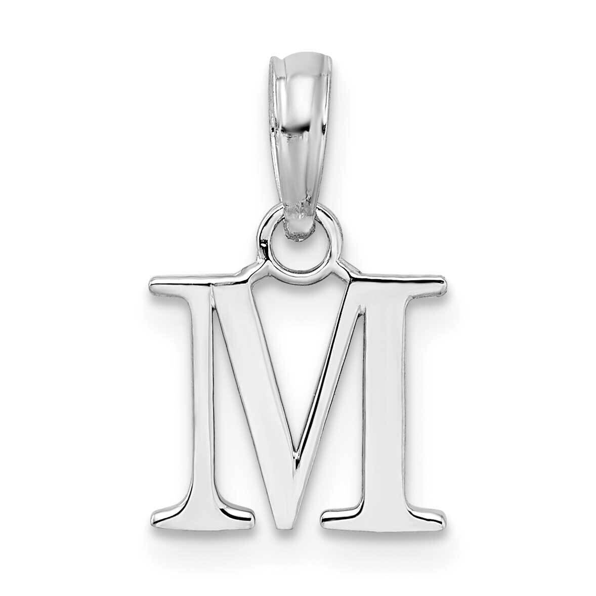 Polished Block Initial -M- Pendant Sterling Silver Rhodium-Plated QC9792M, MPN: QC9792M, 6372181821…