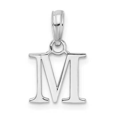 Polished Block Initial -M- Pendant Sterling Silver Rhodium-Plated QC9792M, MPN: QC9792M, 6372181821…