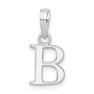 Polished Block Initial -B- Pendant Sterling Silver Rhodium-Plated QC9792B, MPN: QC9792B, 6372181820…