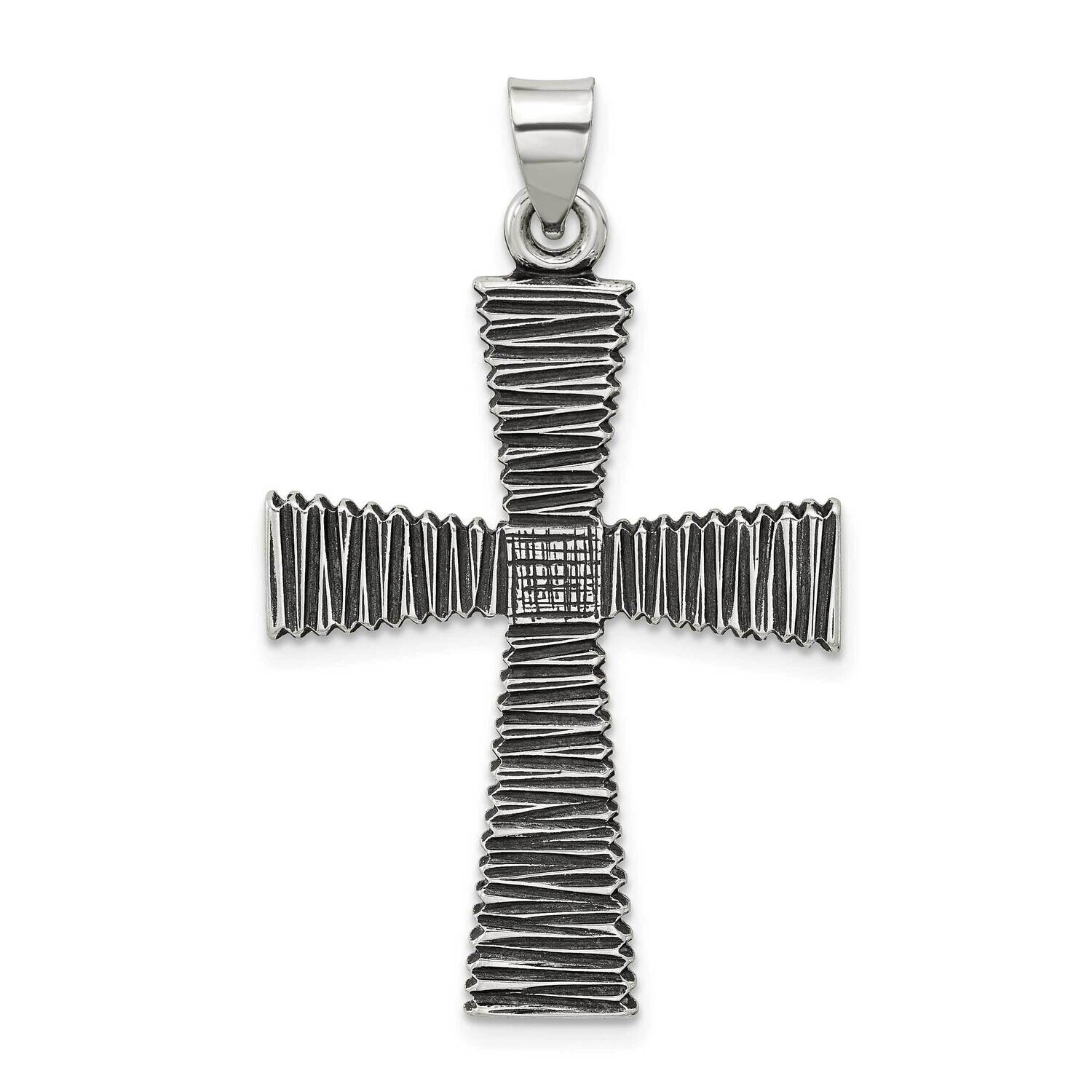 Antiqued Solid Textured Cross Pendant Sterling Silver QC11422 by Men&#39;s Jewelry and Accessories, MPN…