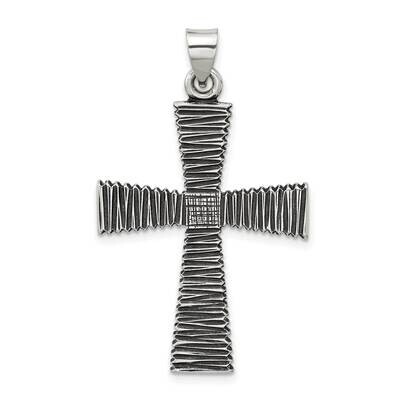 Antiqued Solid Textured Cross Pendant Sterling Silver QC11422 by Men&#39;s Jewelry and Accessories, MPN…