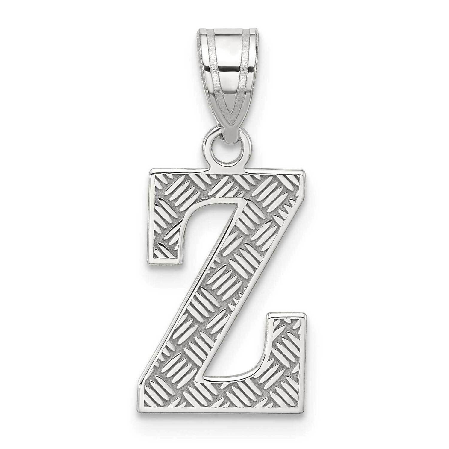 Letter Z Initial Pendant Sterling Silver Rhodium-Plated QC2762Z, MPN: QC2762Z,