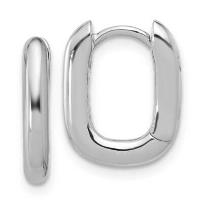 Rounded Edge Square Hinged Hoop Earrings Sterling Silver Rhodium-Plated QE16965GP, MPN: QE16965GP,