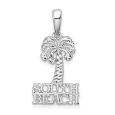 South Beach Palm Tree Pendant Sterling Silver Polished QC9943, MPN: QC9943, 637218150458