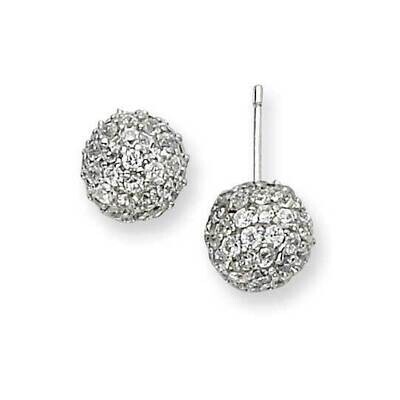 CZ Post Earrings Sterling Silver QCM672, MPN: QCM672, 886774011530