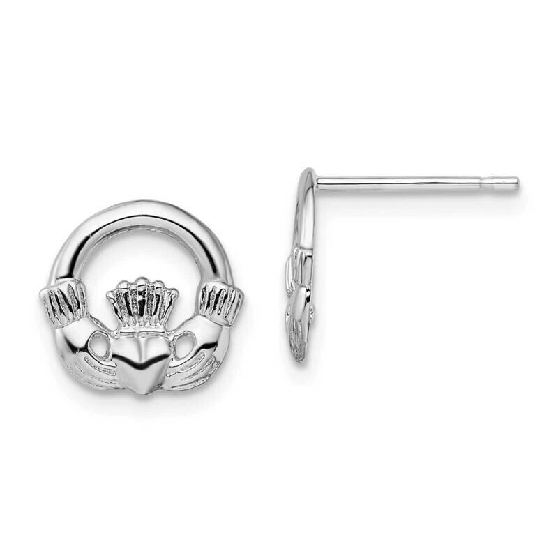 Claddagh Post Earrings Sterling Silver Polished QE15469, MPN: QE15469, 637218148882