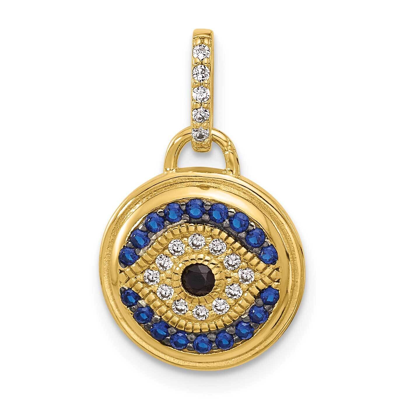Gold-Tone Black Rhodium CZ Nano Crystal Evil Eye Pendant Sterling Silver QC11480 by Men&#39;s Jewelry a…