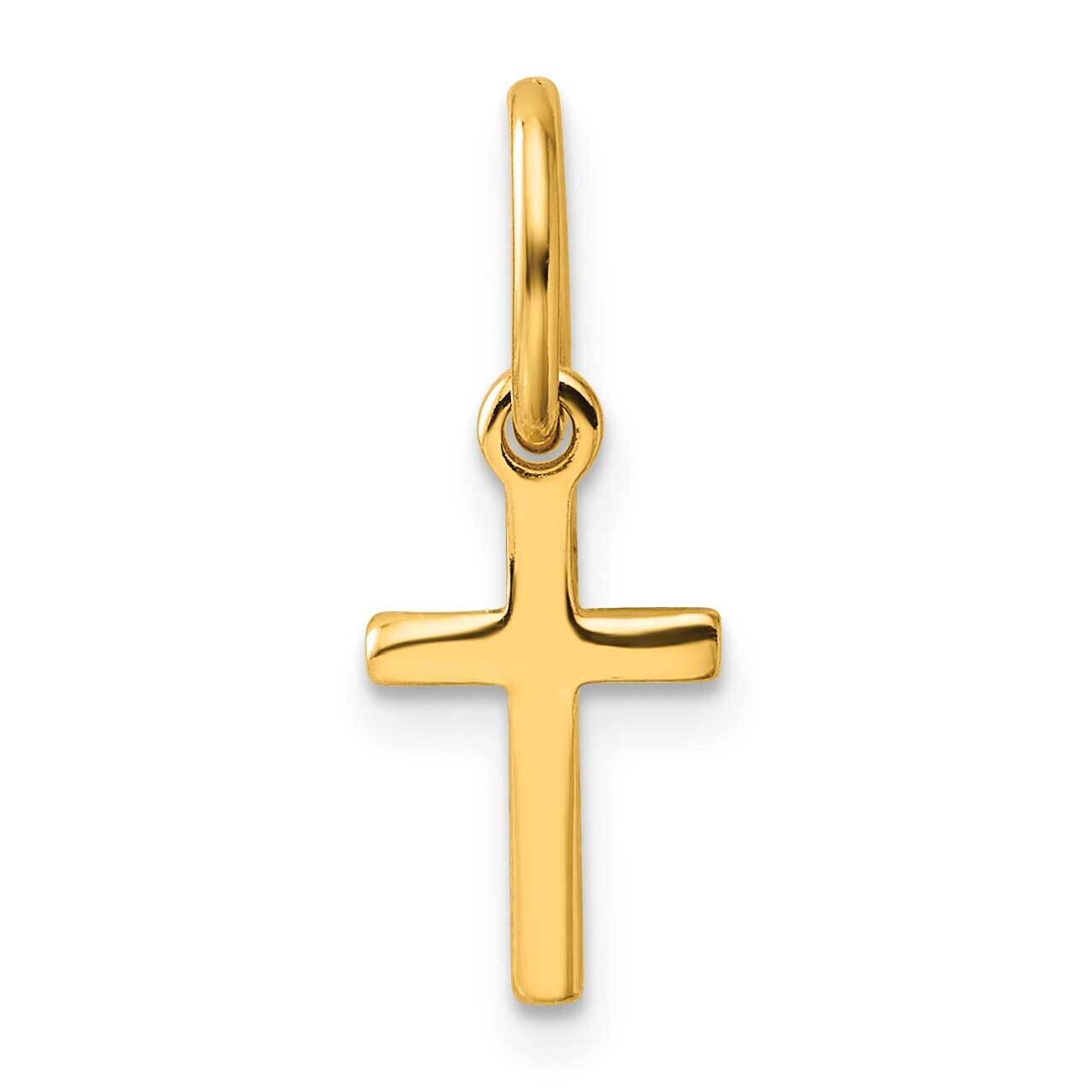 Gold-Tone Polished Small Cross Charm Sterling Silver QC5389GP, MPN: QC5389GP,