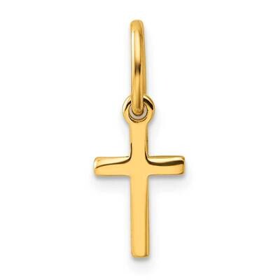 Gold-Tone Polished Small Cross Charm Sterling Silver QC5389GP, MPN: QC5389GP,