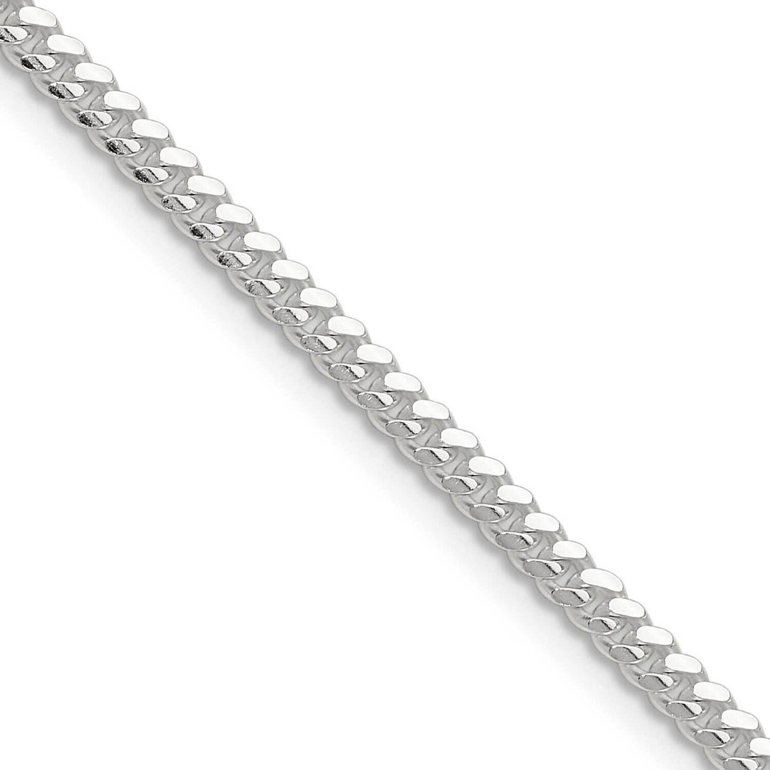 2.9mm Domed Curb Chain 18 Inch Sterling Silver Polished QDB080-18, MPN: QDB080-18,