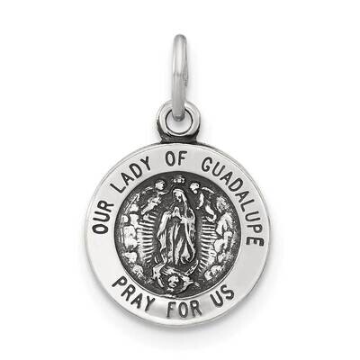 Antiqued Solid Lady Of Guadalupe Medal Sterling Silver QC11464 by Men&#39;s Jewelry and Accessories, MP…