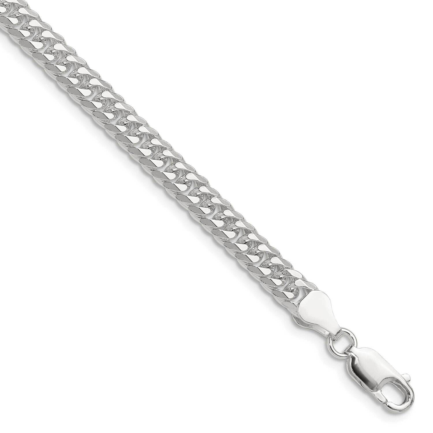 5.7mm Double Diamond-Cut Curb Chain 7 Inch Sterling Silver Polished QDD120-7, MPN: QDD120-7,