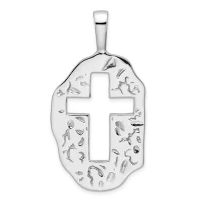 Cut Out Cross Reversible Pendant Sterling Silver Rhodium-Plated QC11462 by Men&#39;s Jewelry and Access…