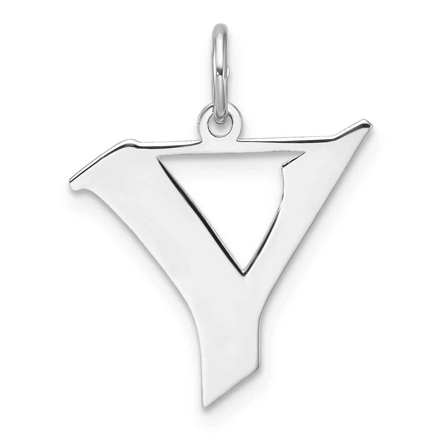 Small Artisan Block Letter Y Initial Charm Sterling Silver Rhodium-Plated QC11256Y